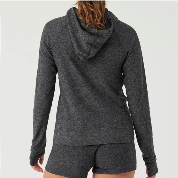 Outdoor Voices CloudKnit Hoodie Charcoal Grey Space Dye Size Medium - Picture 2 of 9